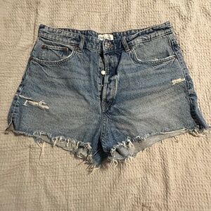Zara denim button fly shorts